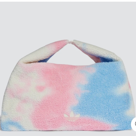 🇺🇲ADÍDAS Tie Dyed Fuzzy Shoulder Bag in Cream White/Multicolored Nice - Picture 3 of 11